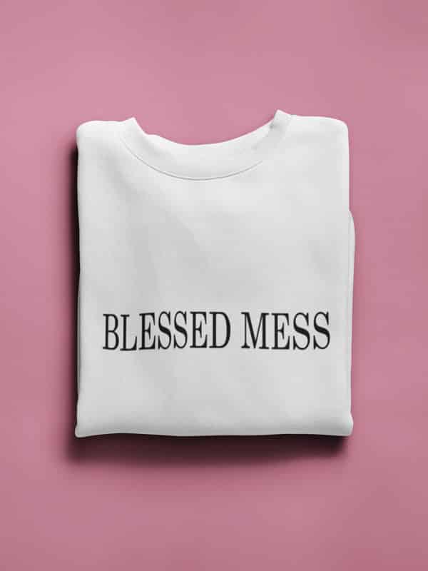 Blessed Mess Sweater wit katoen online kopen