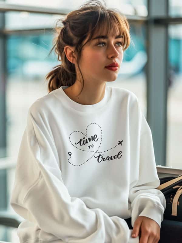 Time to travel comfy sweater wit