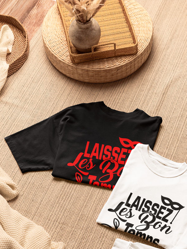 Laissez Les Bon Temps Rouler Zwarte T-Shirt Rode Print