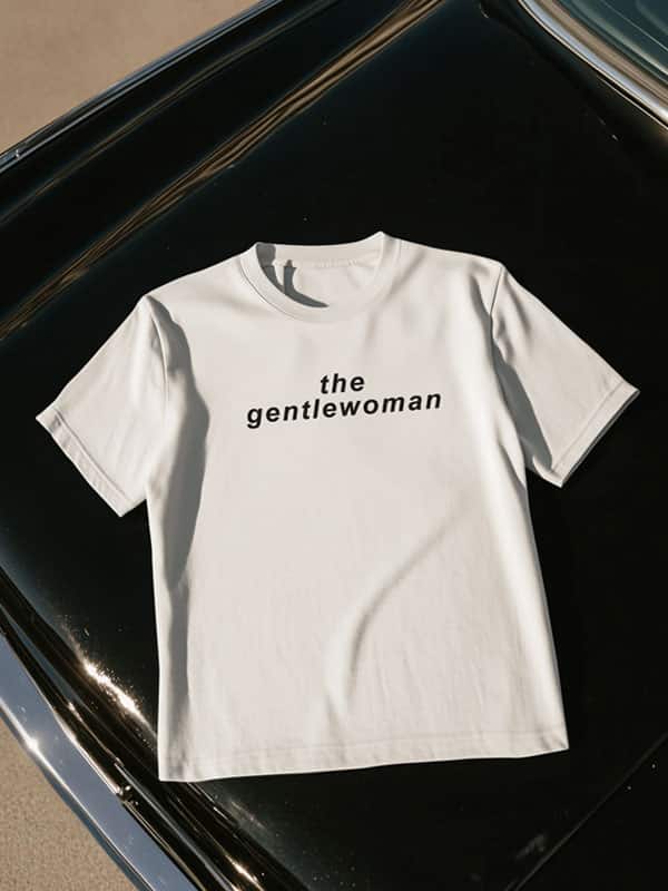 The Gentlewoman T-Shirt wit met zwarte opdruk voorkant