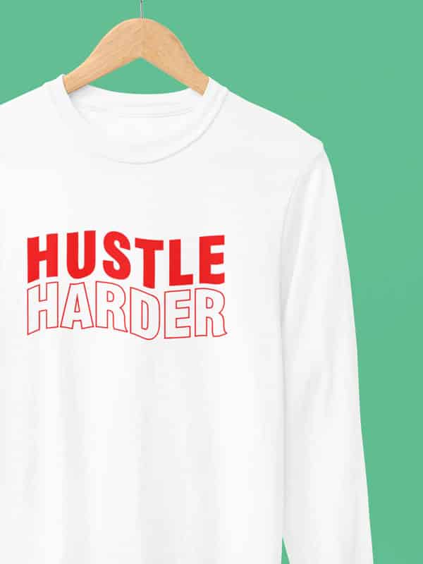 Hustle Harder Sweater Rode Print